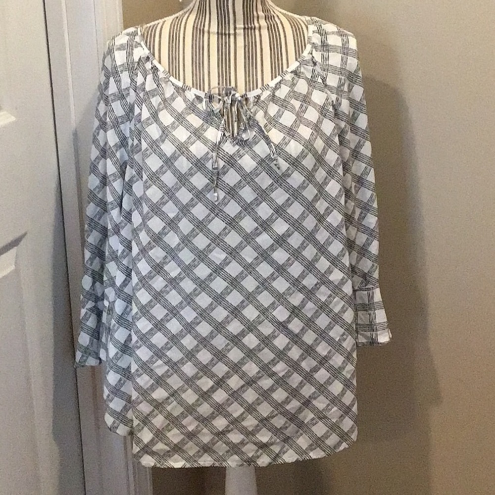 Fred David Soft Rayon Striped Top Size 2X